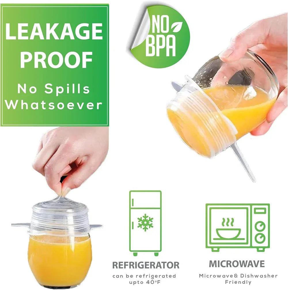 6 pcs Food Grade Silicone Preservation Cover