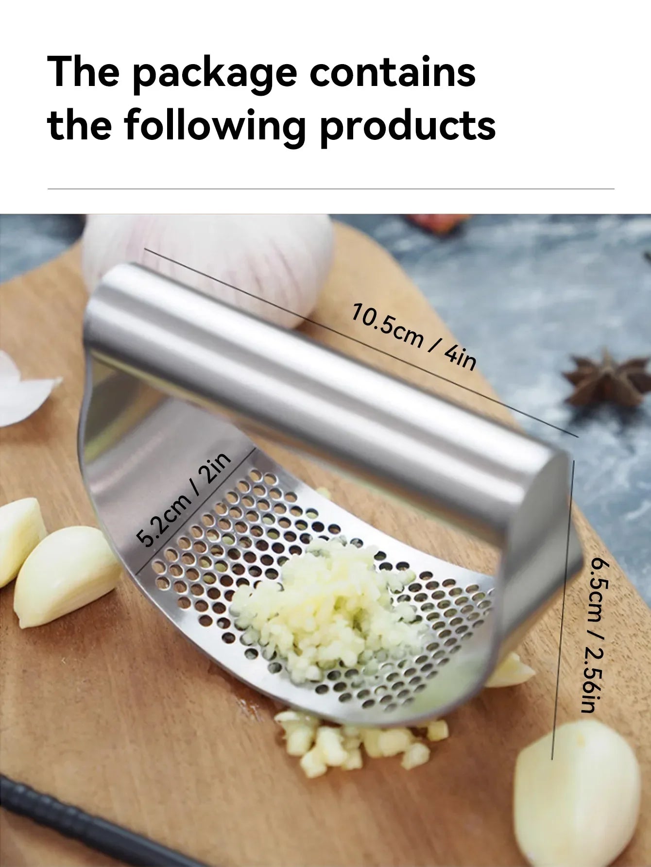 Stainless Steel Garlic Crusher