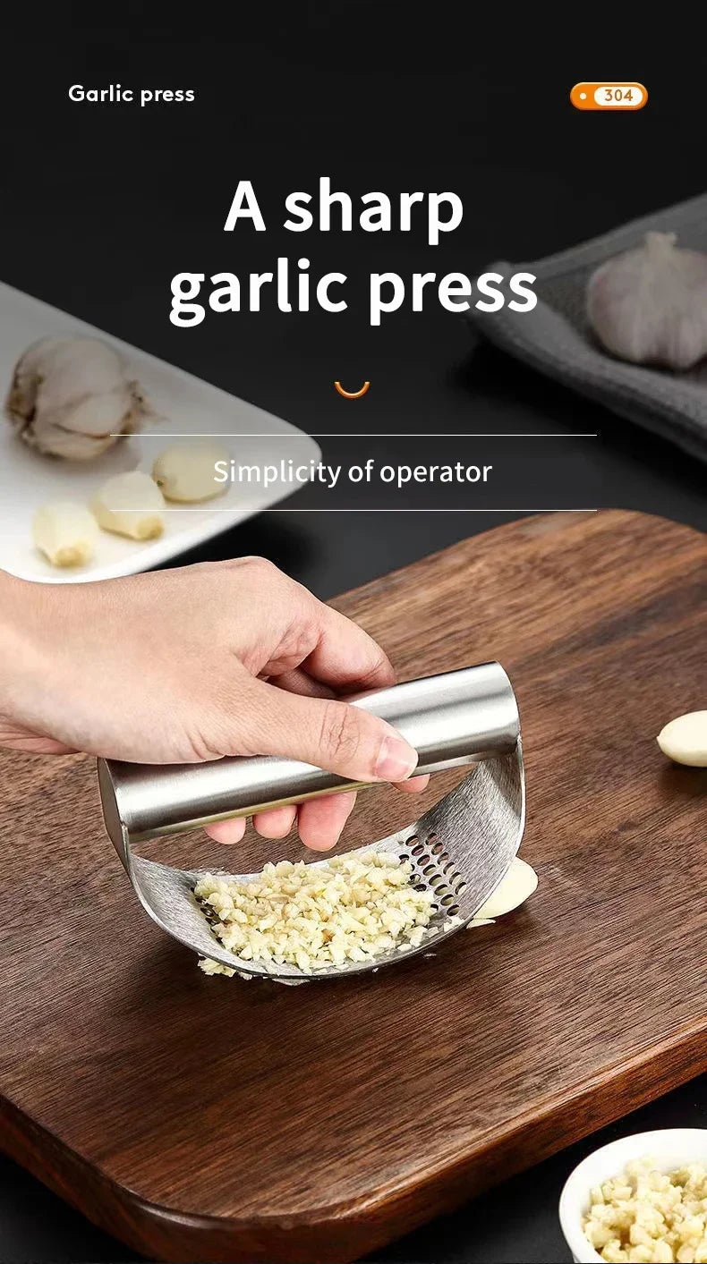 Stainless Steel Garlic Crusher