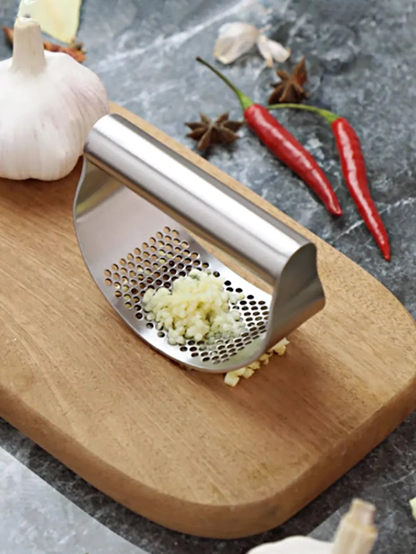 Stainless Steel Garlic Crusher