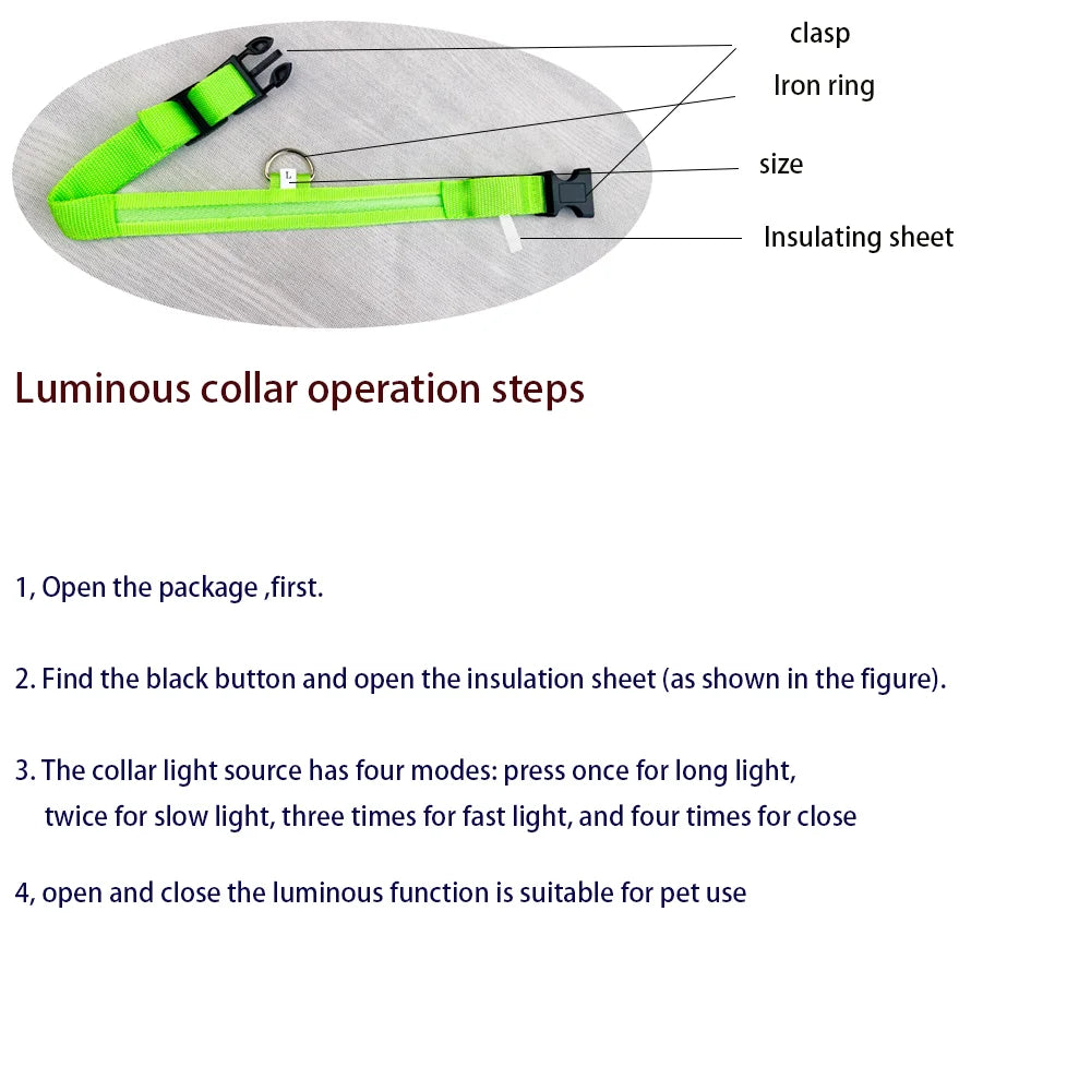 Night Safety Flashing Collar LED Light