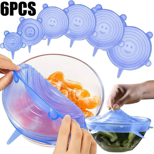 6 pcs Food Grade Silicone Preservation Cover