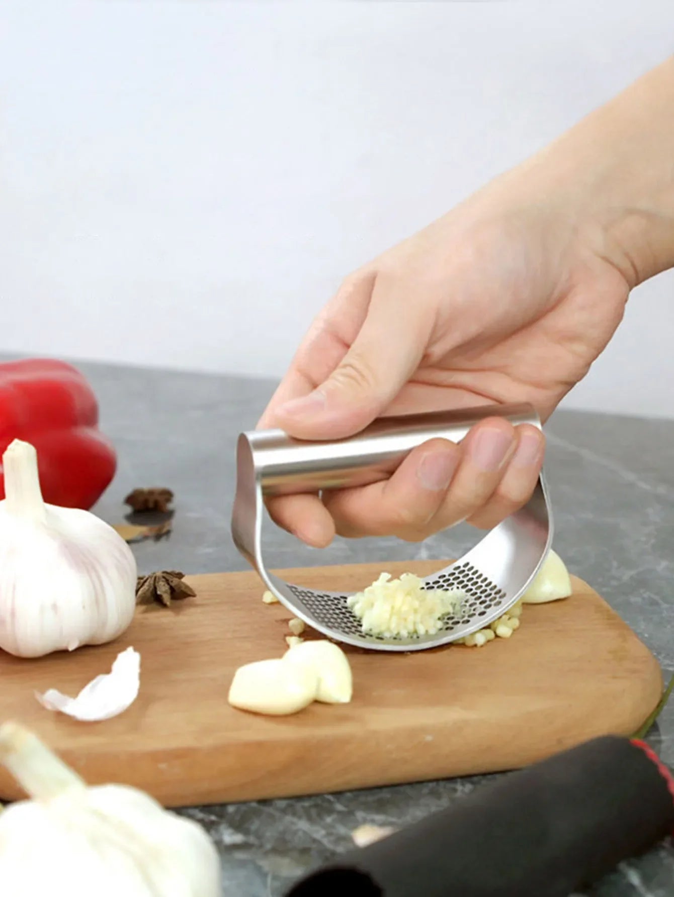 Stainless Steel Garlic Crusher